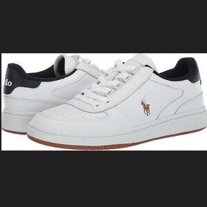 Polo Ralph Lauren Men's Court Leather Low-top Sneaker Size 10 New